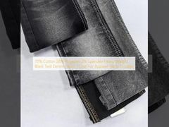 70% Baumwolle 28% Polyester 2% Elasthan Schwergewichtiger schwarzer Twill-Denim-Stoff 11,2 oz für Bekleidung - Röcke Langlebig
