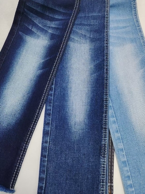 kaufen Geringes Schrumpfverhalten Siro-Garn Cross Slub 75% Baumwolle Stretch Denim Stoff mit 10+10/16*55 Konstruktion für Jeans online manufacture