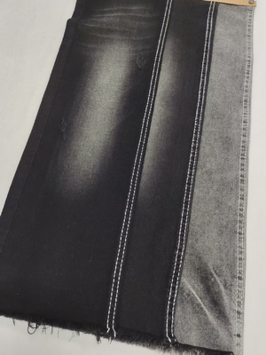 kaufen 75% Baumwolle 8.3oz mittelschwerer Twill-Denim-Stoff BLACK/BLACK Stretch-Denim 12S für Damenjeans online manufacture