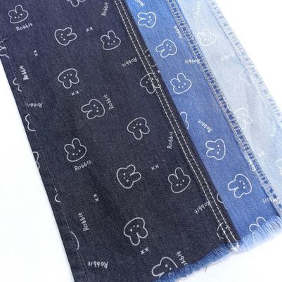 Kinder Jeans Jacken Shirt Druckgewebe Schönes Kaninchen 6oz Denim